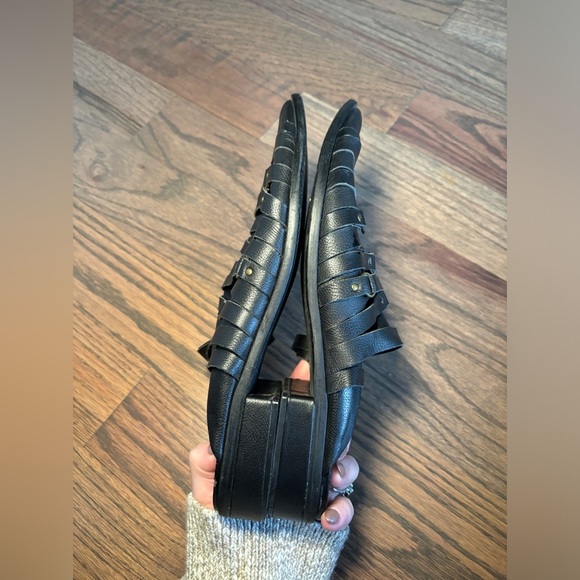 Kelsi‎ Dagger Brooklyn Alchemy Black Strappy Mule Size 9.5 Women Leather Slip On - Picture 8 of 8